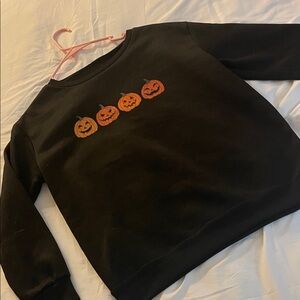 SHEIN Black Halloween Pumpkin Sweatshirt